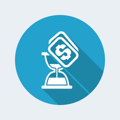 Vector illustration of single isolated time cost icon