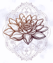 Beautiful boho lotus flower.
