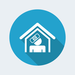 Vector illustration of single isolated home accident icon