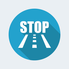 Vector illustration of single isolated road stop icon