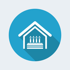 Vector illustration of single isolated home birthday icon