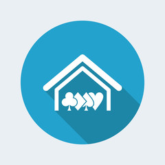 Vector illustration of single isolated poker house icon
