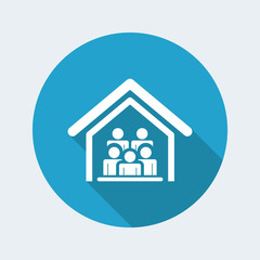Vector illustration of single isolated home meeting icon