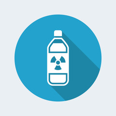 Vector illustration of single isolated radioactive bottle icon
