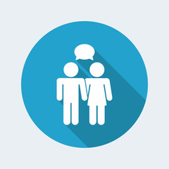 Vector illustration of single isolated couple chat icon