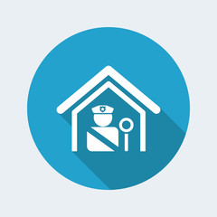Vector illustration of single isolated police station icon