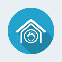 Vector illustration of single isolated danger home icon