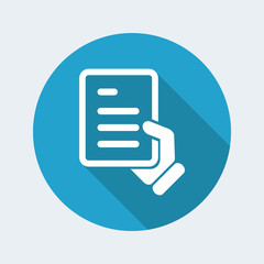 Vector illustration of single isolated document handing icon