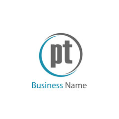 Initial Letter PT Logo Template Design
