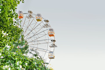 ferris wheel on blue sky