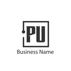 Initial Letter PU Logo Template Design
