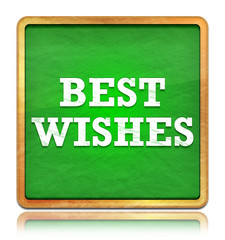 Best Wishes green chalkboard square button