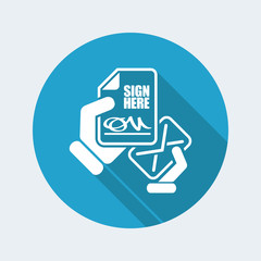 Sign here document - Vector icon