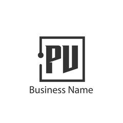 Initial Letter PV Logo Template Design