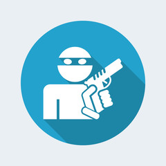Thief armed - Vector flat icon