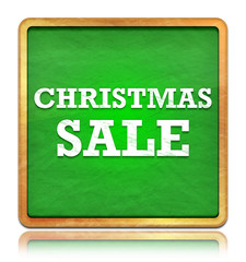 Fototapeta premium Christmas Sale green chalkboard square button