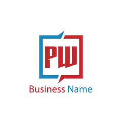 Fototapeta premium Initial Letter PW Logo Template Design