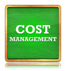 Obraz premium Cost Management green chalkboard square button