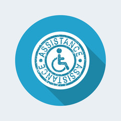 Handicap assistance stamp icon
