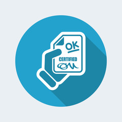 Obraz premium Certified document icon