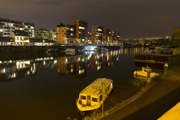 Luxury Living in Prague Marina in the Night, Holesovice, the most cool Prague District, Czech Republic © Kajano