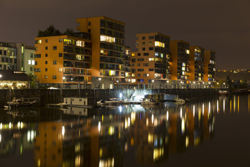 Luxury Living in Prague Marina in the Night, Holesovice, the most cool Prague District, Czech Republic