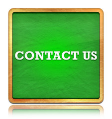 Contact Us green chalkboard square button