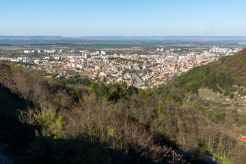 Fototapeta na wymiar Panoramic view of city of Shumen, Bulgaria 
