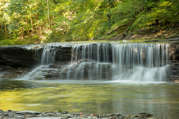 Waterfall on small creek in late summer at Wintergreen gorge