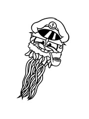 matrose kapitän segel verein yacht seefahrer meer schiff boot qualle schwimmen unterwasser ekelig glibbrig schön tauchen taucher tier fangarme comic cartoon clipart