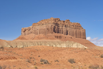 Fototapeta na wymiar Isolated Butte in a Remote Desert