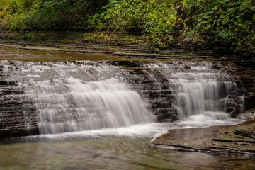 Waterfall on Four Mile creek in late summer at Wintergreen gorge