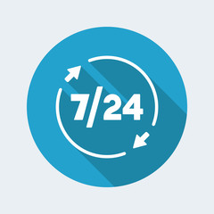  7/24 services - Vector web icon
