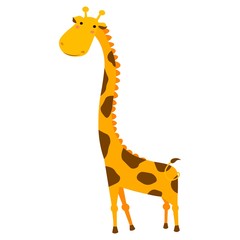 Cute giraffe cartoon isolated on white background