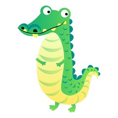 Cute crocodile cartoon isolated on white background