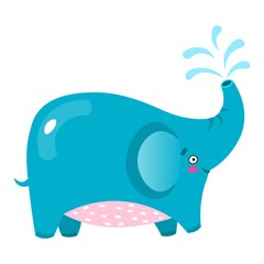 Cute vector illustration elephant cartoon. Baby animal