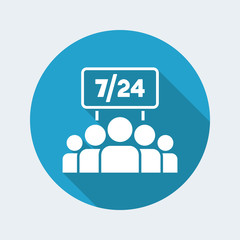 Team services 7/24 - Vector web icon
