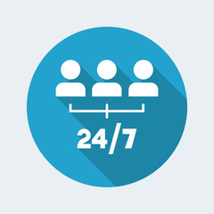 24/7 network services - Vector web icon