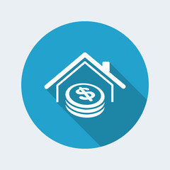 Real estate - Home cost - Vector web icon