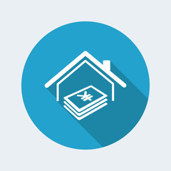 Real estate - Home cost - Vector web icon