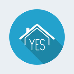 Real estate or hotel concept - Confirm of client decision - Vector web icon