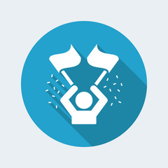 Supporter waving flags - Vector web icon