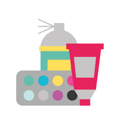 graphic design spray color tool tube and palette