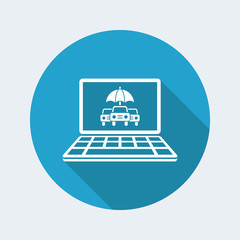 Online automotive insurance - Vector web icon