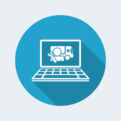 Truck assistance web service - Vector flat icon