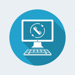 Full phone assistance application - Vector flat icon