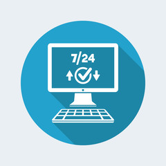 7/24 web data transfer - Vector flat icon