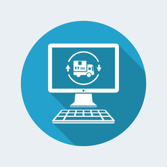 Full transport services website - Vector flat icon