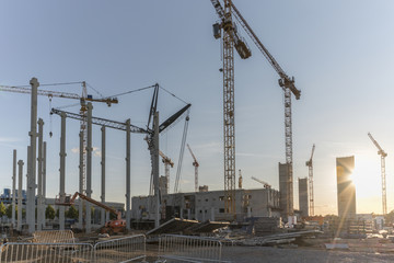 Fototapeta na wymiar Rohbau., Baustelle, Kran