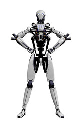 mega robot super drone in a white background